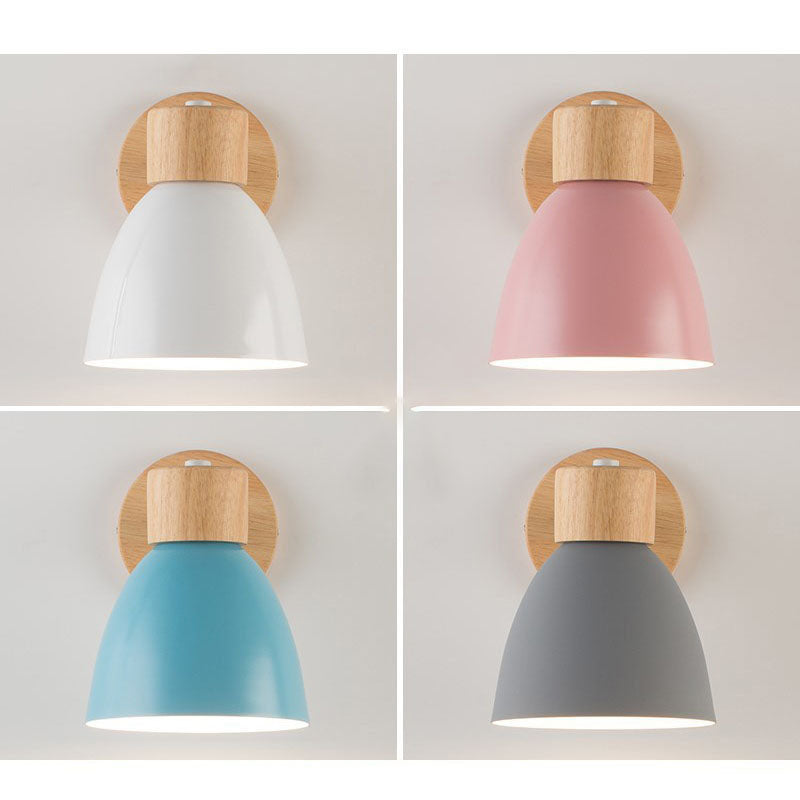 Macaron Wood & Iron Wall Sconce