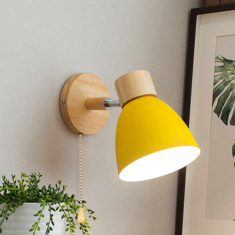 Macaron Wood & Iron Wall Sconce