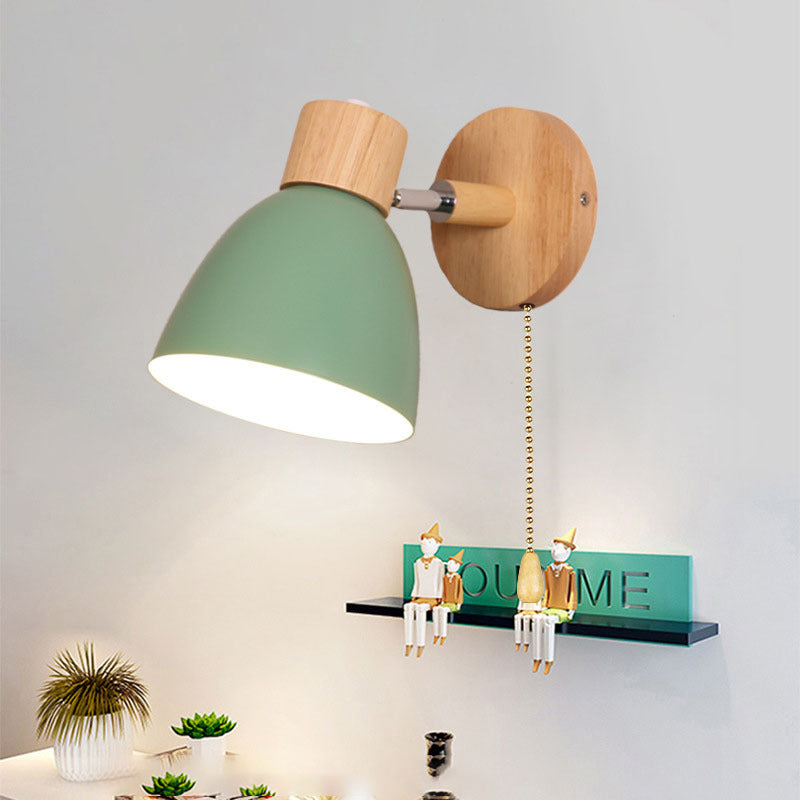 Macaron Wood & Iron Wall Sconce
