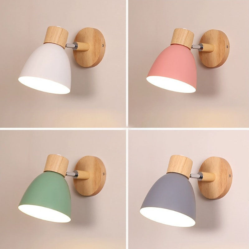 Macaron Wood & Iron Wall Sconce