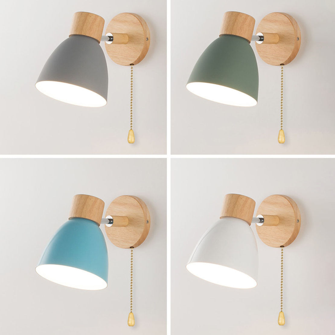 Macaron Wood & Iron Wall Sconce