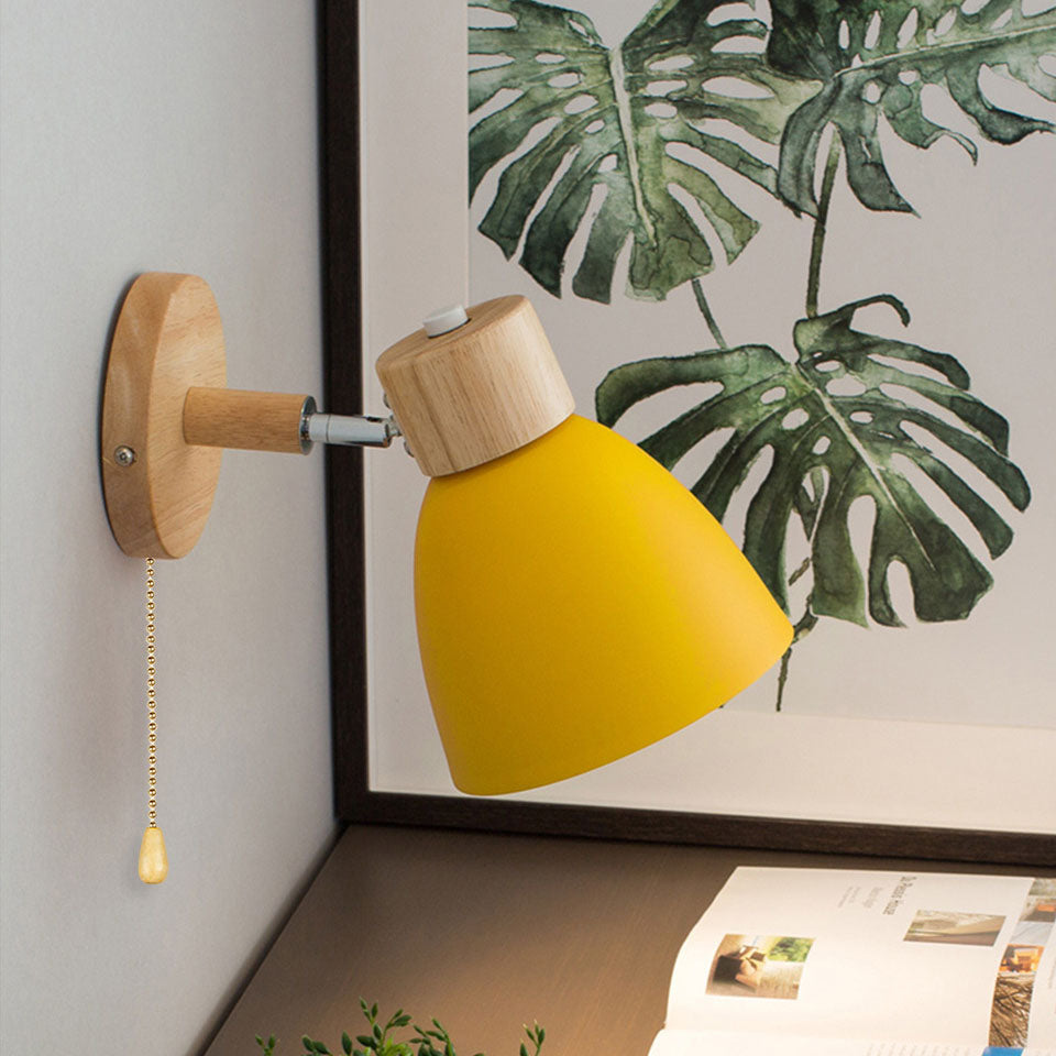 Macaron Wood & Iron Wall Sconce