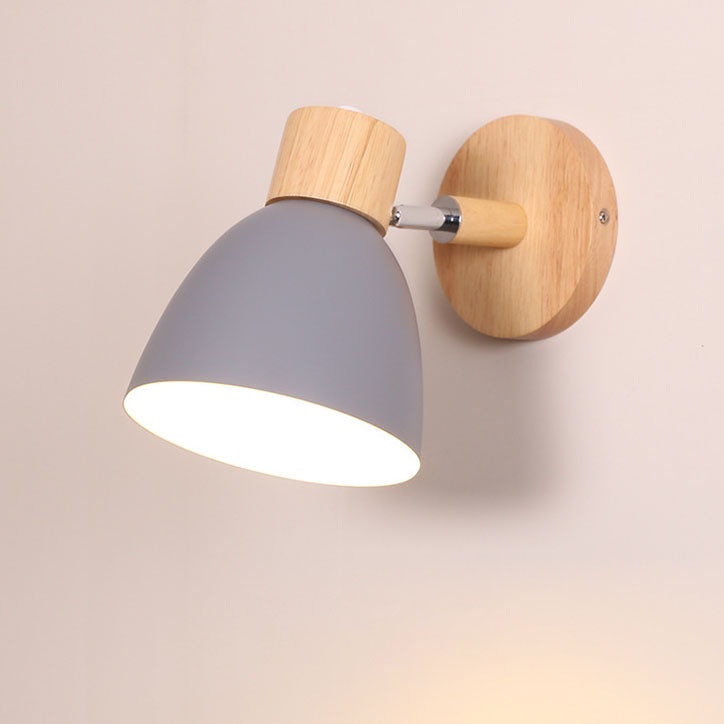 Macaron Wood & Iron Wall Sconce