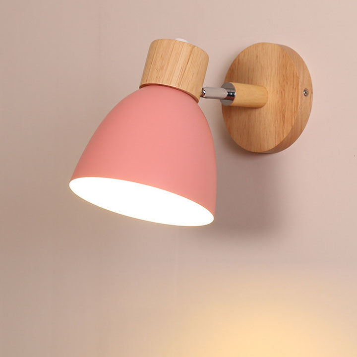 Macaron Wood & Iron Wall Sconce
