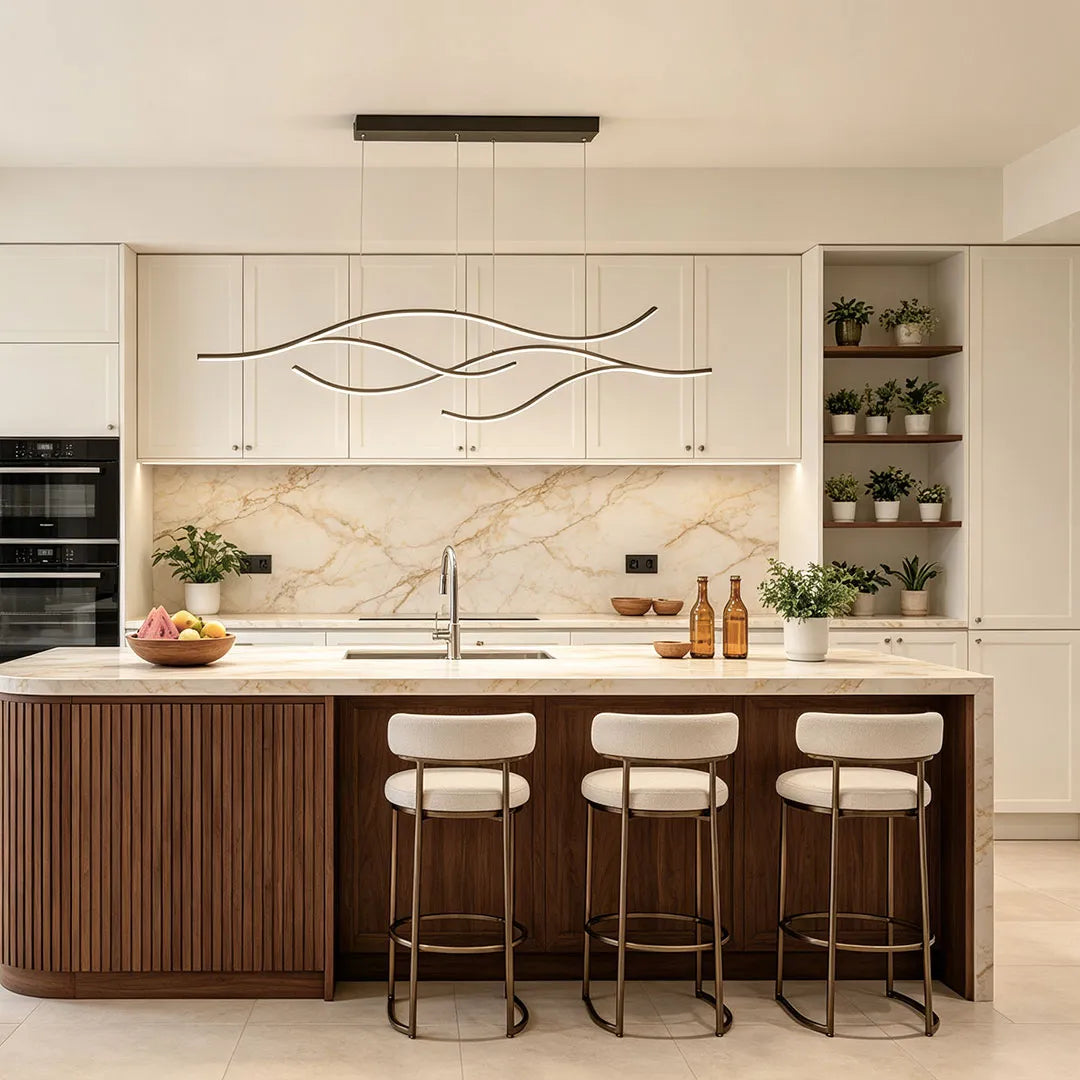 Wavy LED Linear Pendant Light