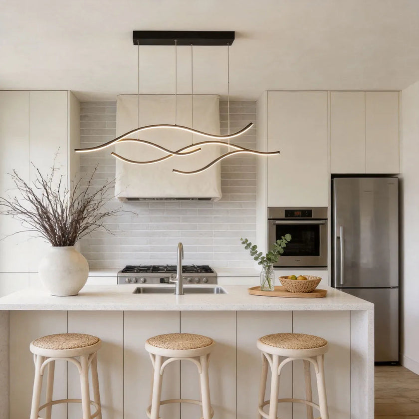 Wavy LED Linear Pendant Light