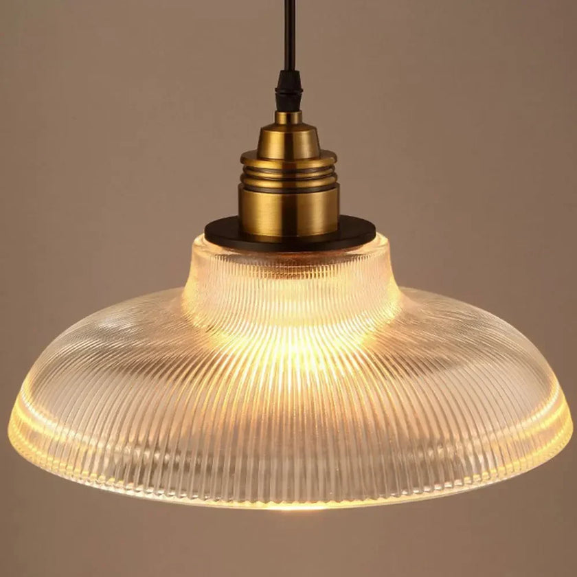 LumiVibe Ribbed Glass Pendant Light