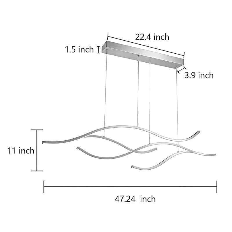 Wavy LED Linear Pendant Light