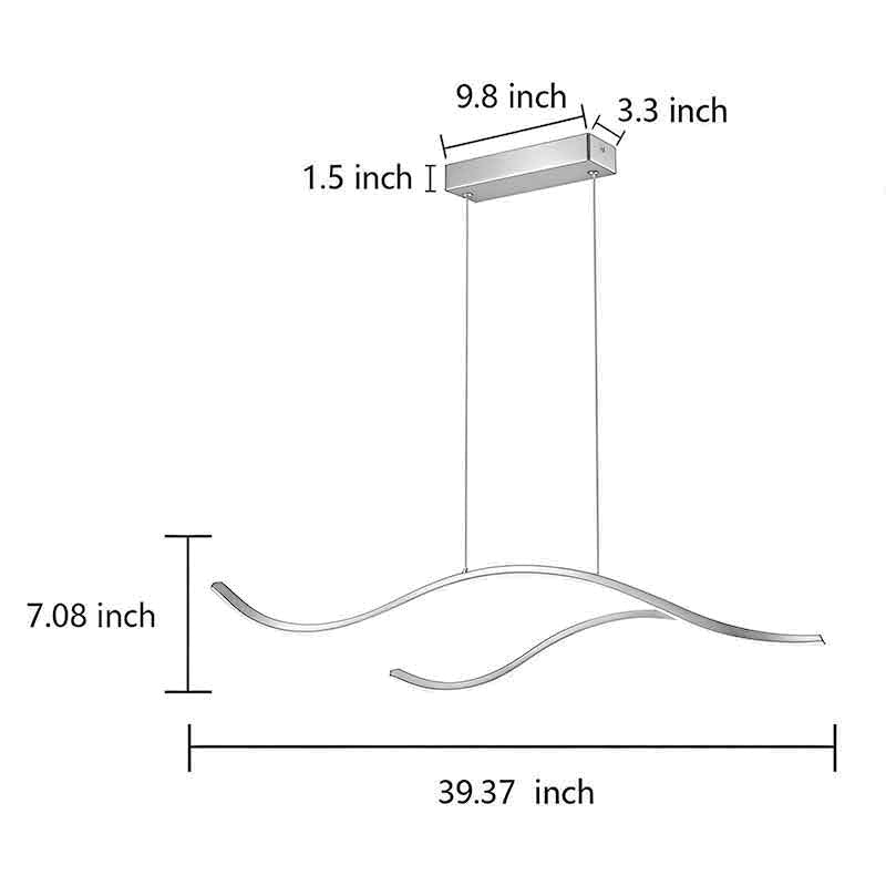 Wavy LED Linear Pendant Light
