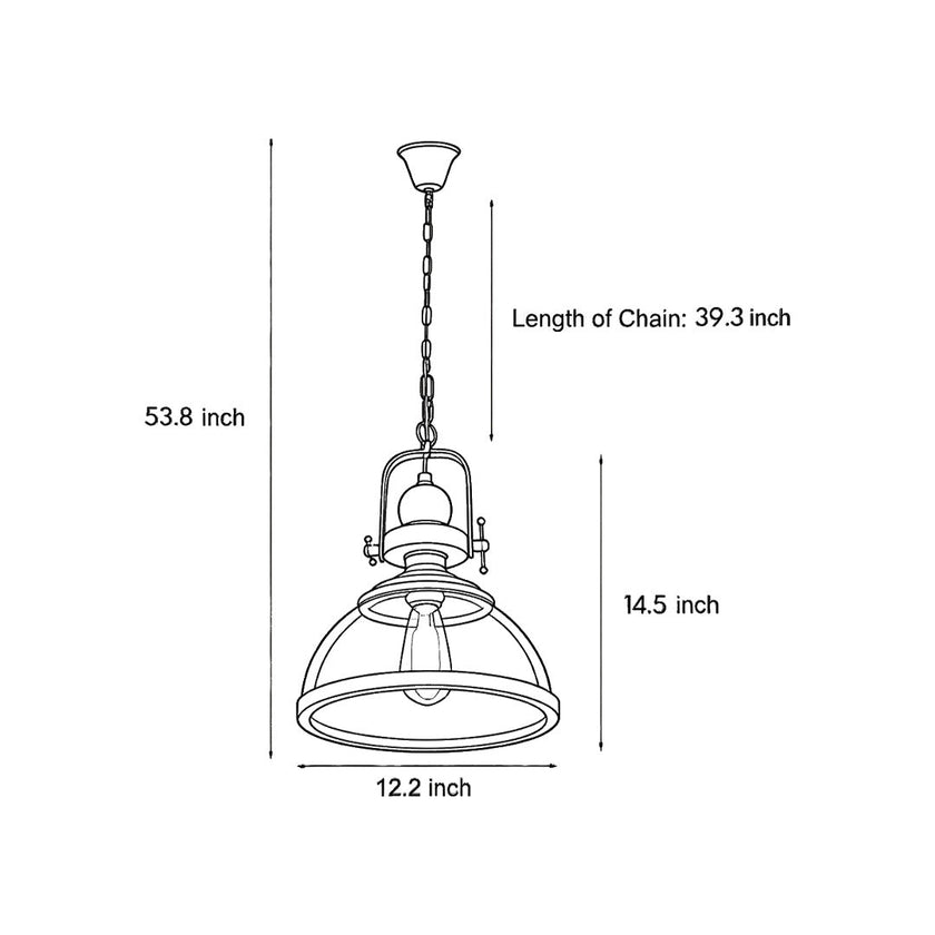 Clear Glass Bowl Pendant Light