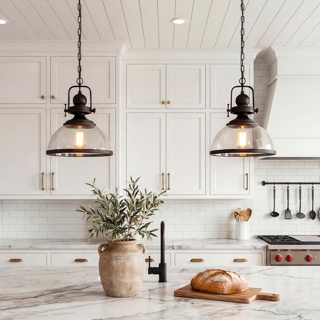Clear Glass Bowl Pendant Light