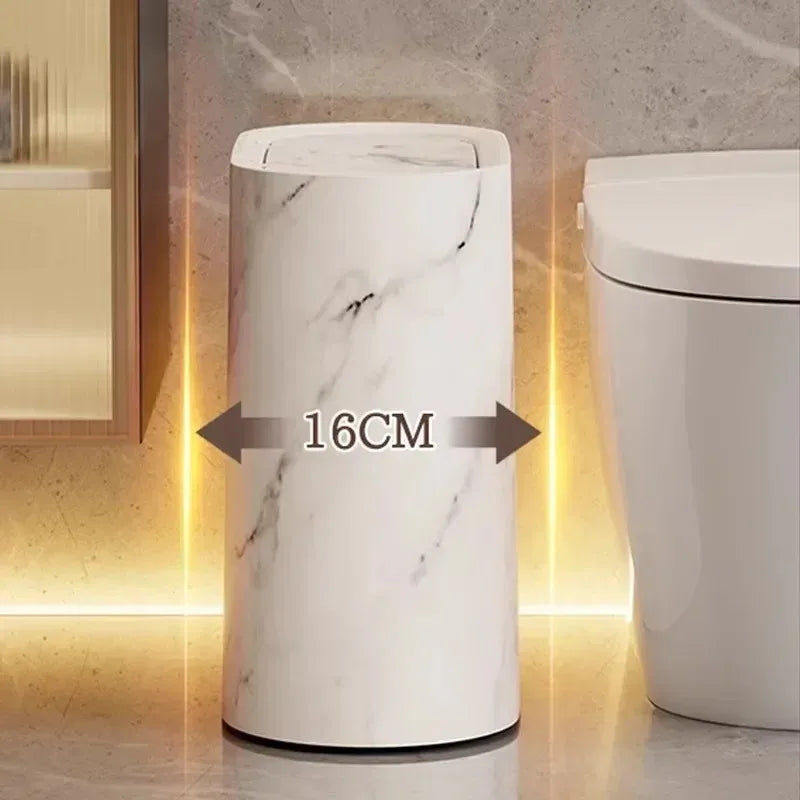 Nordic Marble Push-Top Trash Can