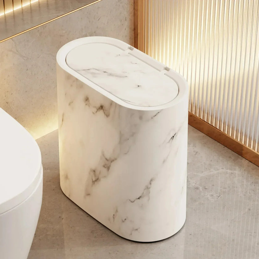 Nordic Marble Push-Top Trash Can