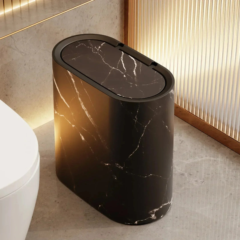 Nordic Marble Push-Top Trash Can