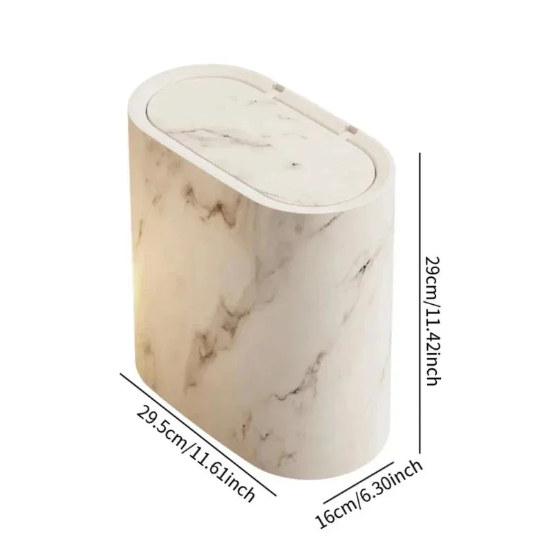 Nordic Marble Push-Top Trash Can