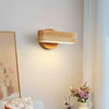 Japanese Rotating Wood Wall Lamp