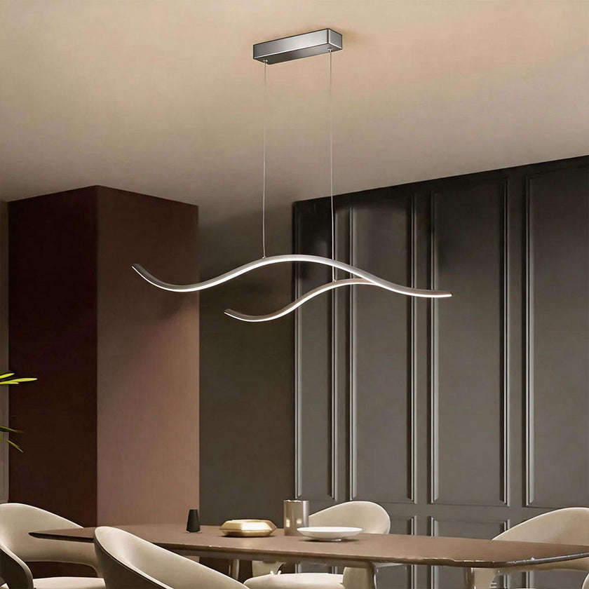Wavy LED Linear Pendant Light