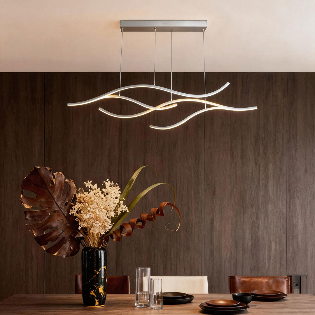 Wavy LED Linear Pendant Light