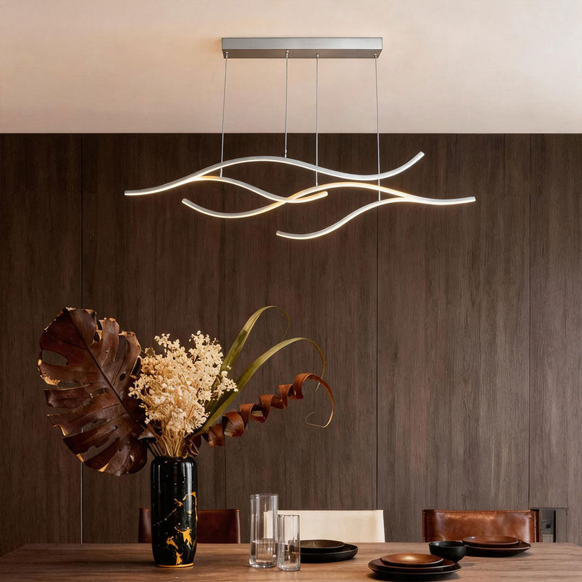 Wavy LED Linear Pendant Light