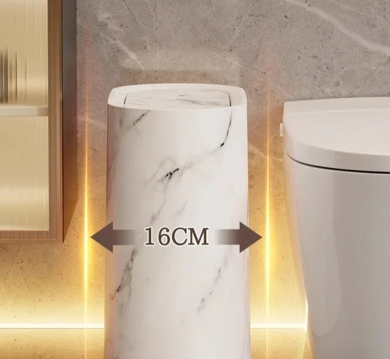 Nordic Marble Push-Top Trash Can