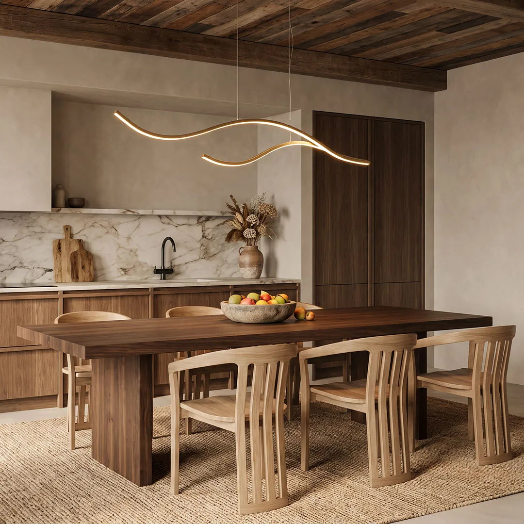 Wavy LED Linear Pendant Light