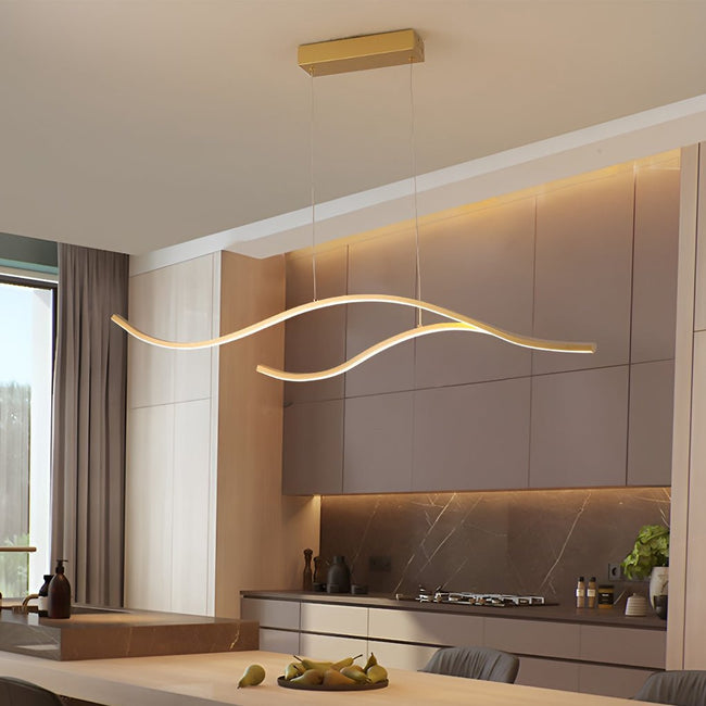 Wavy LED Linear Pendant Light