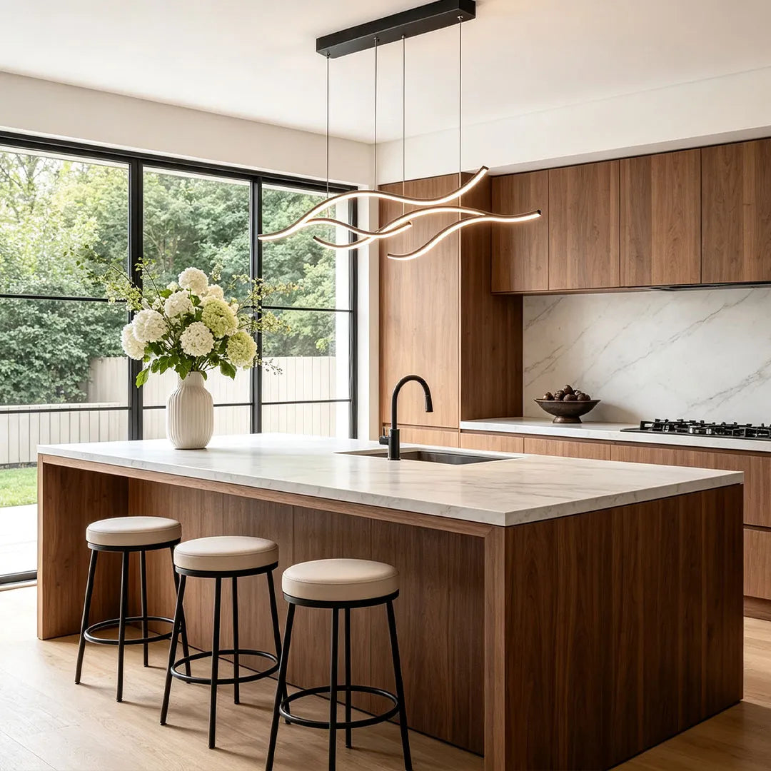 Wavy LED Linear Pendant Light