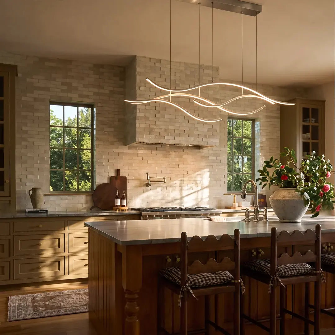 Wavy LED Linear Pendant Light