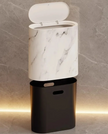 Nordic Marble Push-Top Trash Can