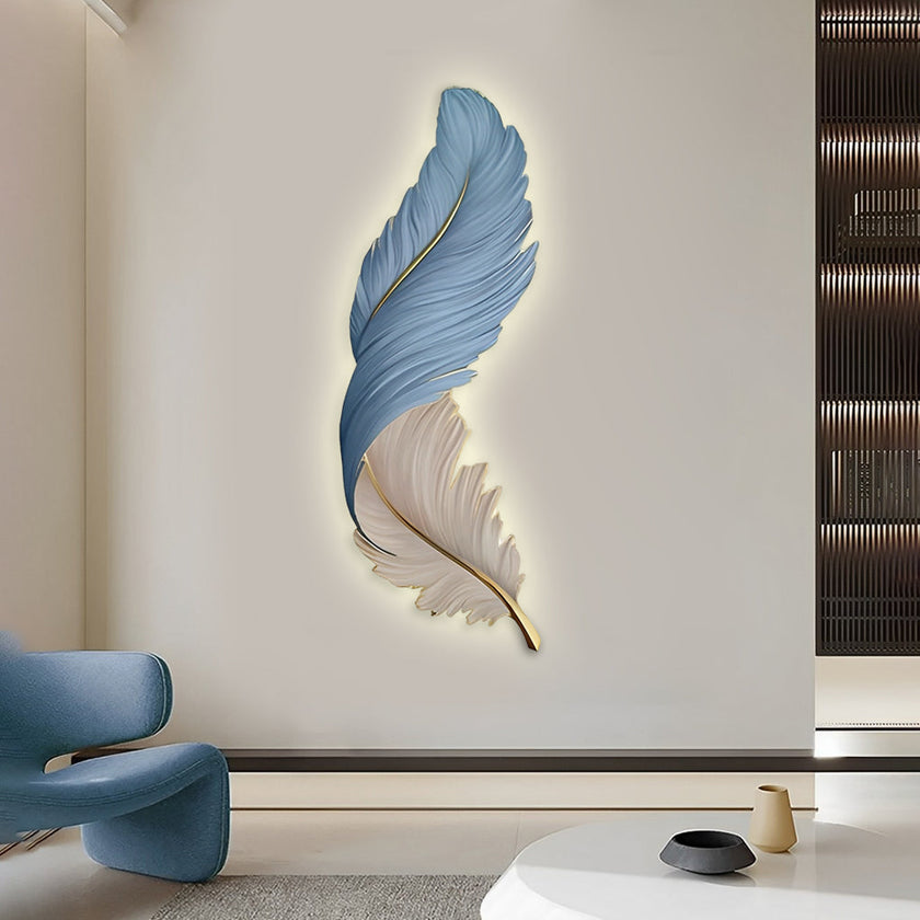 Feather LED Wall Art Lamp
