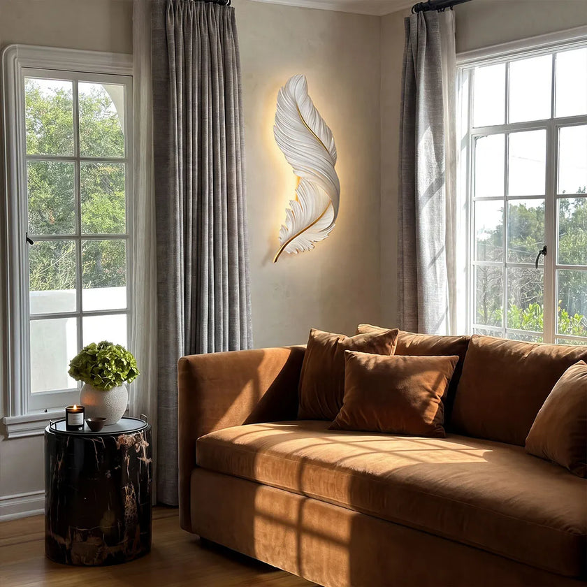 Feather LED Wall Art Lamp