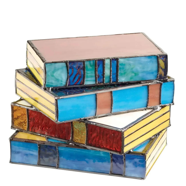 Folio Stained Glass Book Stack Lamp product photo