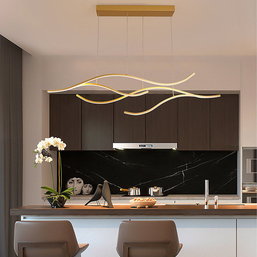 Wavy LED Linear Pendant Light