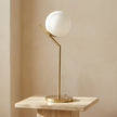 Lumora lamp brass and glass detail