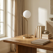 Lumora lamp on an oak writing desk