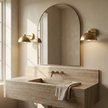 Pair of Eloria sconces flanking a bathroom mirror