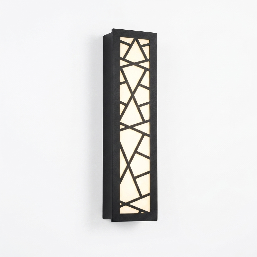 Harper black aluminum wall light on white