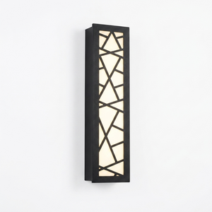 Harper black aluminum wall light on white