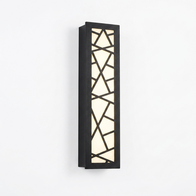 Harper black aluminum wall light on white