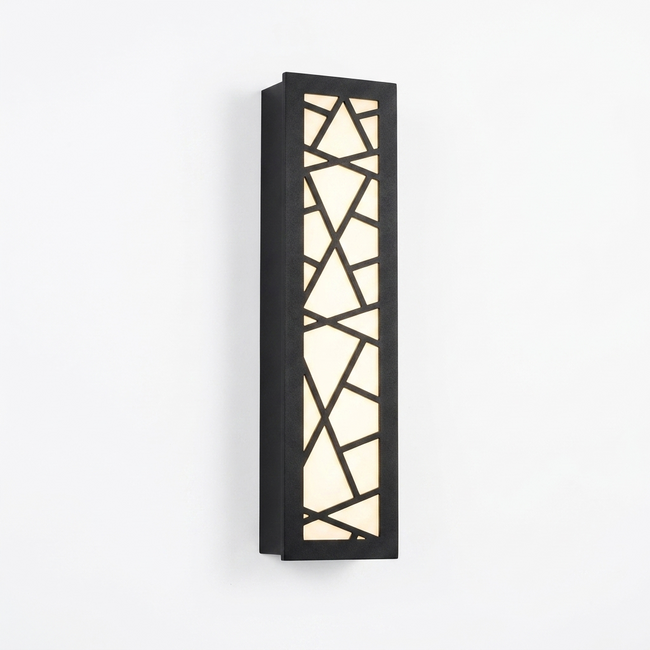 Harper black aluminum wall light on white