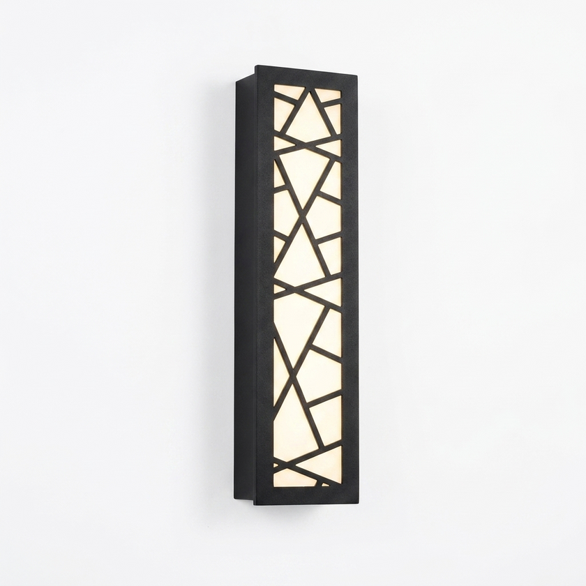Harper black aluminum wall light on white