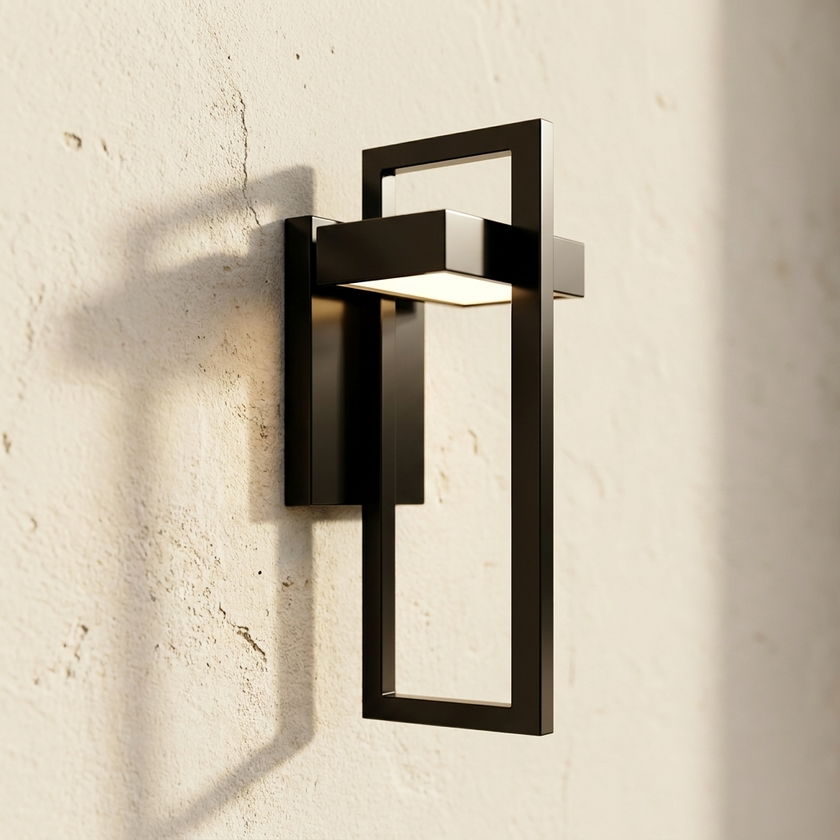 Terri sconce polished black finish detail