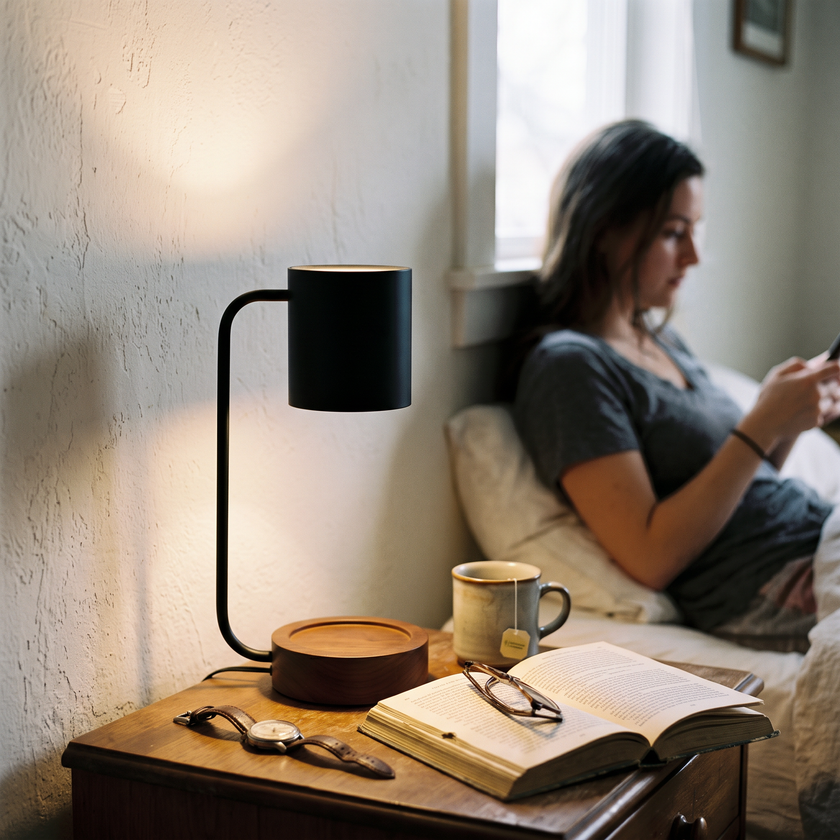 Japanese minimalist table lamp - black
