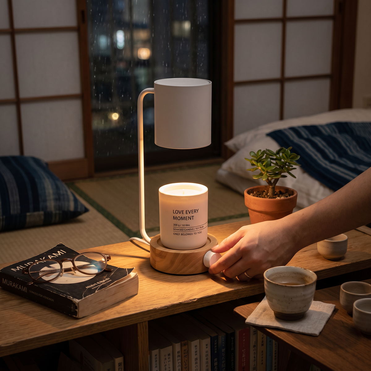 Japanese minimalist table lamp - white