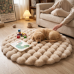 Cloud Comfort round bubble rug - beige