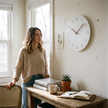 Nork minimalist wood wall clock - white