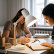 Nordic wooden desk lamp - white
