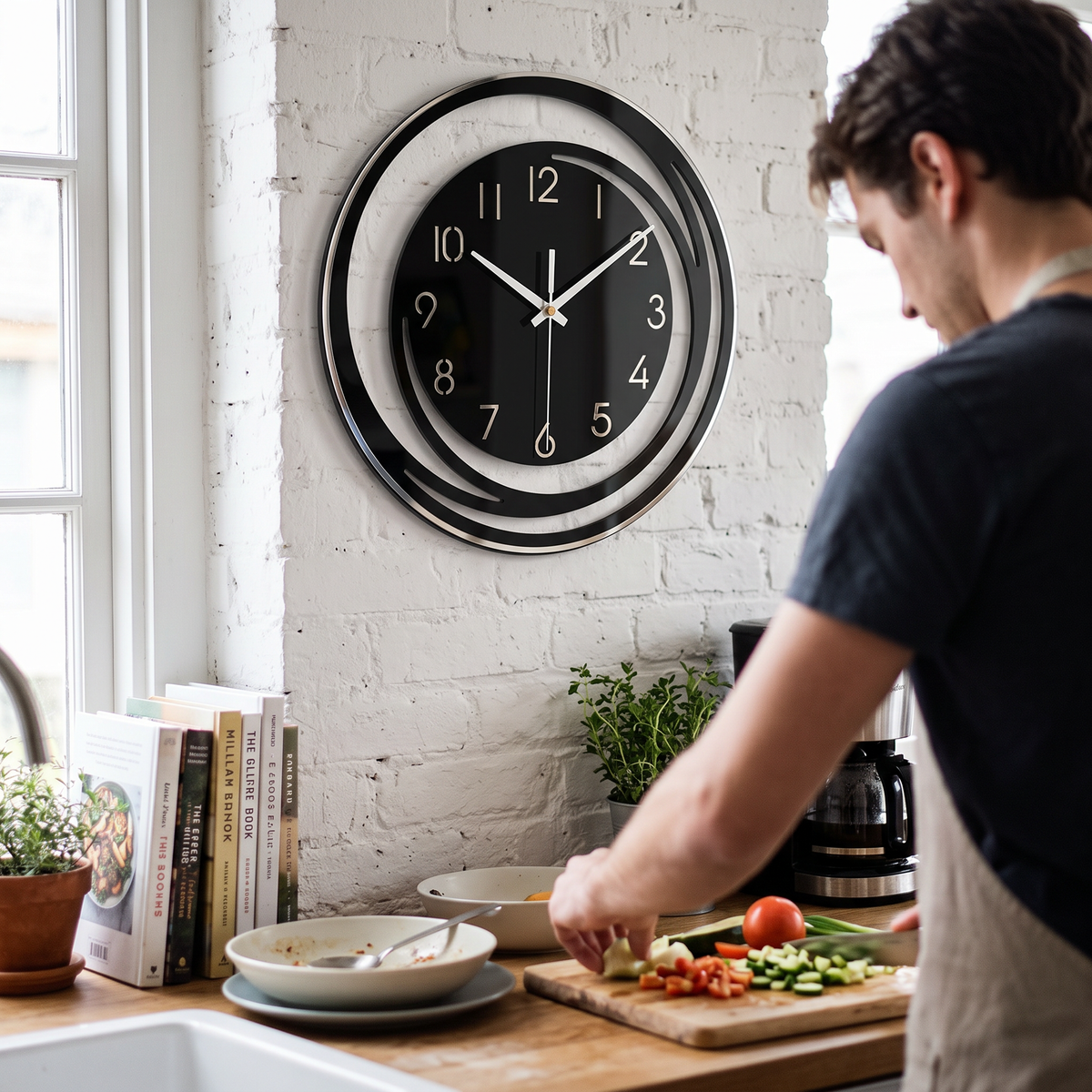 Sorana Black Acrylic Wall Clock