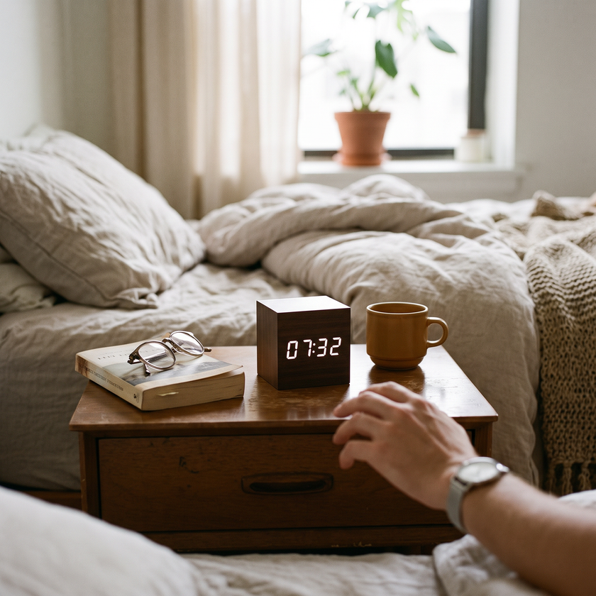 Modern Digital Wood Cube Clock