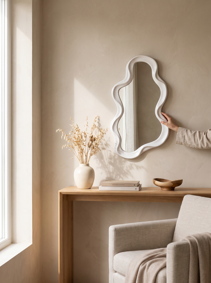 Spiegelia Cloud Shaped Decorative Mirror, Sized for Real Life